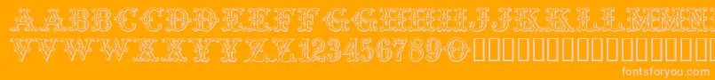 Tropicana Font – Pink Fonts on Orange Background