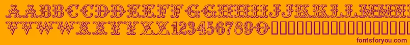 Tropicana Font – Purple Fonts on Orange Background