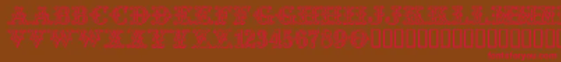 Tropicana-Schriftart – Rote Schriften auf braunem Hintergrund