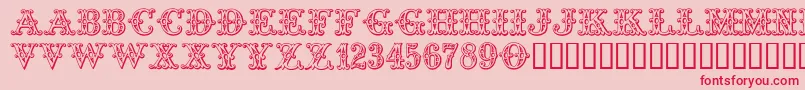 Tropicana-Schriftart – Rote Schriften auf rosa Hintergrund