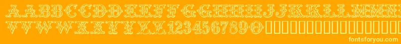 Tropicana Font – Yellow Fonts on Orange Background
