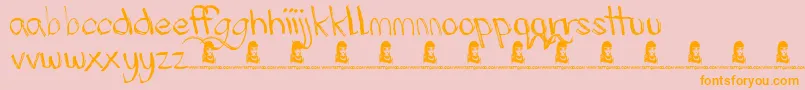 Fonte SchoolHoliday – fontes laranjas em um fundo rosa