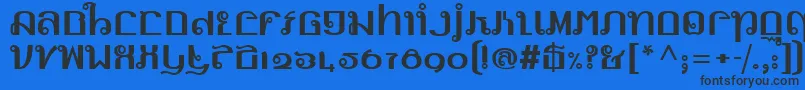 LinotypemhaithaipeFace Font – Black Fonts on Blue Background