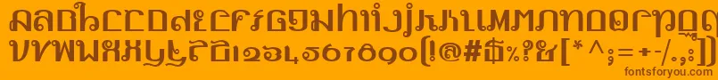 LinotypemhaithaipeFace Font – Brown Fonts on Orange Background