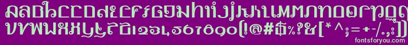 LinotypemhaithaipeFace Font – Green Fonts on Purple Background