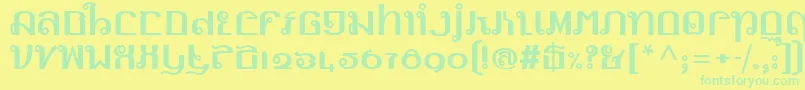 フォントLinotypemhaithaipeFace – 黄色い背景に緑の文字