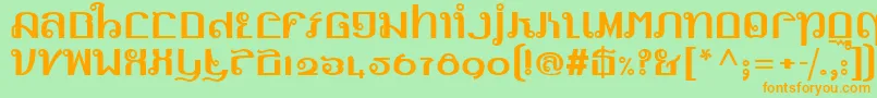 Шрифт LinotypemhaithaipeFace – оранжевые шрифты на зелёном фоне