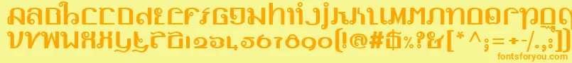 Czcionka LinotypemhaithaipeFace – pomarańczowe czcionki na żółtym tle