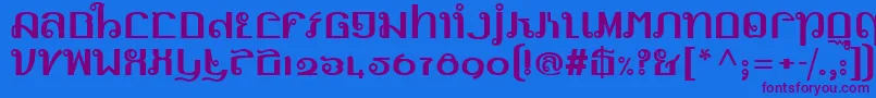 LinotypemhaithaipeFace Font – Purple Fonts on Blue Background