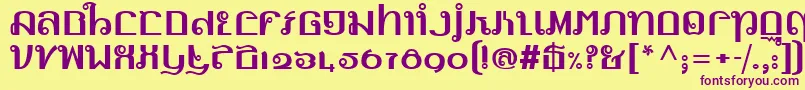 LinotypemhaithaipeFace Font – Purple Fonts on Yellow Background