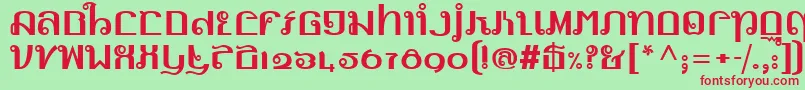 LinotypemhaithaipeFace Font – Red Fonts on Green Background