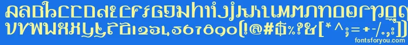 LinotypemhaithaipeFace-fontti – keltaiset fontit sinisellä taustalla