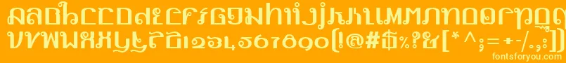 LinotypemhaithaipeFace Font – Yellow Fonts on Orange Background