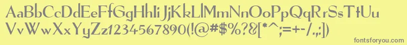 Therfont-Schriftart – Graue Schriften auf gelbem Hintergrund
