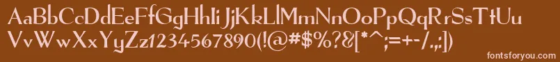 Lisätietoja Therfont-fontista Therfont-fontti – vaaleanpunaiset fontit ruskealla taustalla