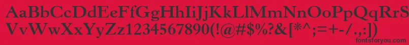 フォントHorleyOsMtBold – 赤い背景に黒い文字