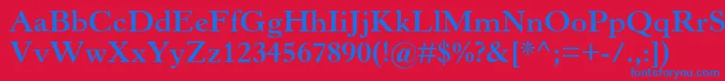 HorleyOsMtBold Font – Blue Fonts on Red Background