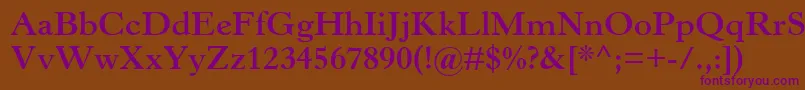 HorleyOsMtBold Font – Purple Fonts on Brown Background