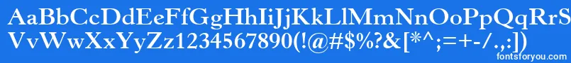 フォントHorleyOsMtBold – 青い背景に白い文字