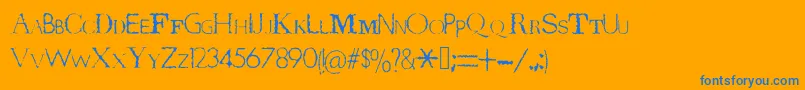 TerrorByteTrue Font – Blue Fonts on Orange Background