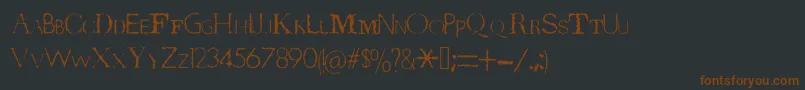 Шрифт TerrorByteTrue – коричневые шрифты на чёрном фоне
