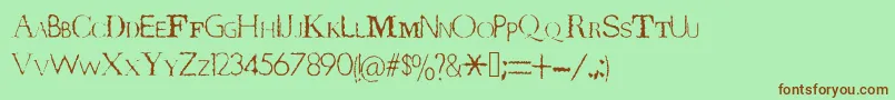 More about TerrorByteTrue Font TerrorByteTrue Font – Brown Fonts on Green Background