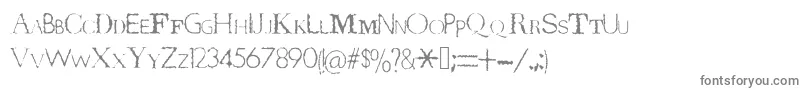 フォントTerrorByteTrue – 白い背景に灰色の文字