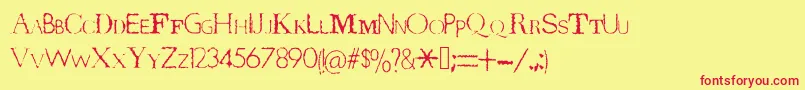 フォントTerrorByteTrue – 赤い文字の黄色い背景