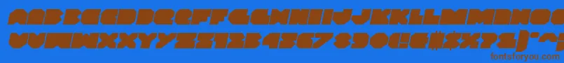 Vxrocketexpandital Font – Brown Fonts on Blue Background