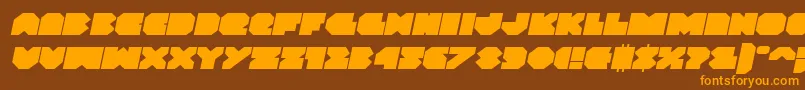 Więcej informacji o czcionce Vxrocketexpandital Czcionka Vxrocketexpandital – pomarańczowe czcionki na brązowym tle