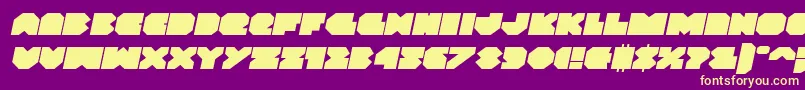 Vxrocketexpandital Font – Yellow Fonts on Purple Background