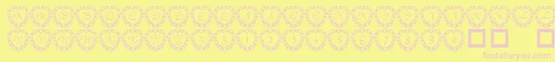 101heartframed Font – Pink Fonts on Yellow Background