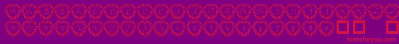 101heartframed Font – Red Fonts on Purple Background