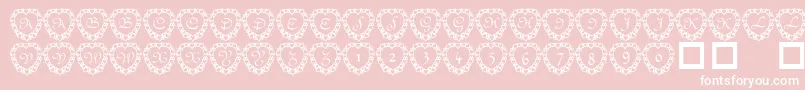 101heartframed-Schriftart – Weiße Schriften auf rosa Hintergrund