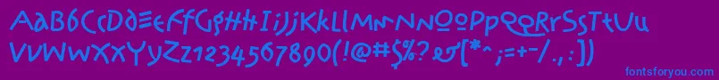 Шрифт PrawnHandwriteRegular – синие шрифты на фиолетовом фоне
