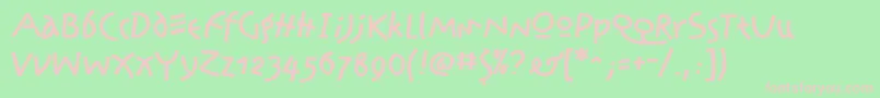 PrawnHandwriteRegular Font – Pink Fonts on Green Background