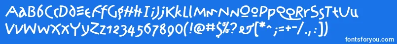 PrawnHandwriteRegular Font – White Fonts on Blue Background