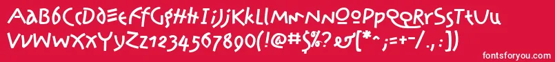 PrawnHandwriteRegular Font – White Fonts on Red Background