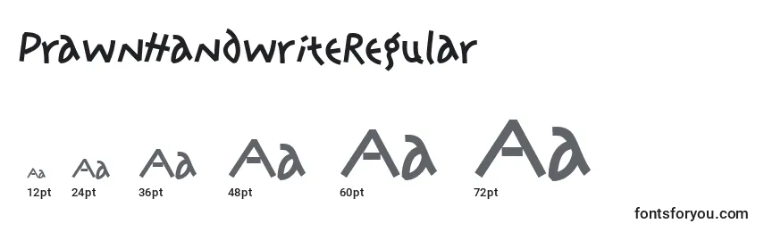 Größen der Schriftart PrawnHandwriteRegular