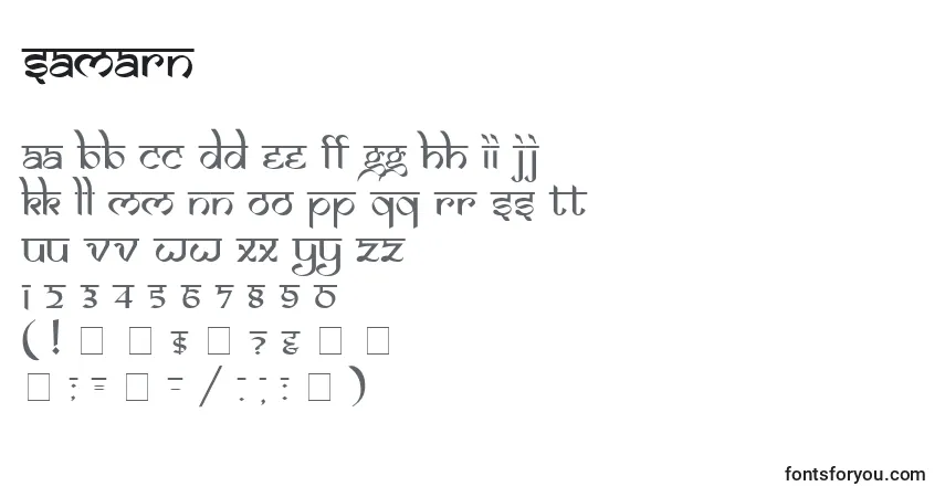 Czcionka Samarn – alfabet, cyfry, specjalne znaki
