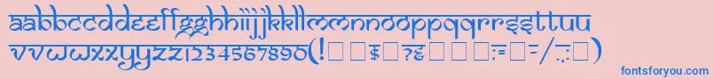 フォントSamarn – ピンクの背景に青い文字