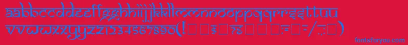 Samarn Font – Blue Fonts on Red Background