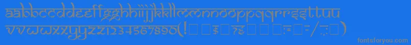 フォントSamarn – 青い背景に灰色の文字