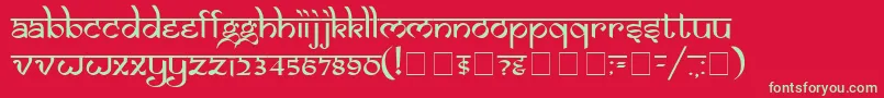 フォントSamarn – 赤い背景に緑の文字