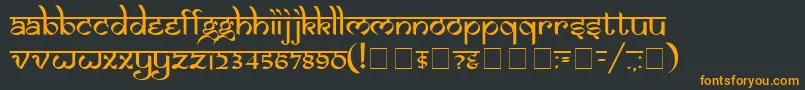 フォントSamarn – 黒い背景にオレンジの文字