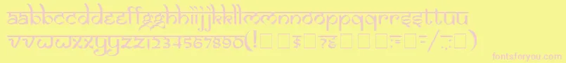 Samarn Font – Pink Fonts on Yellow Background