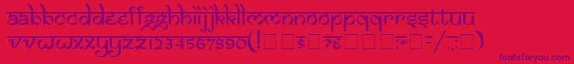 Samarn Font – Purple Fonts on Red Background