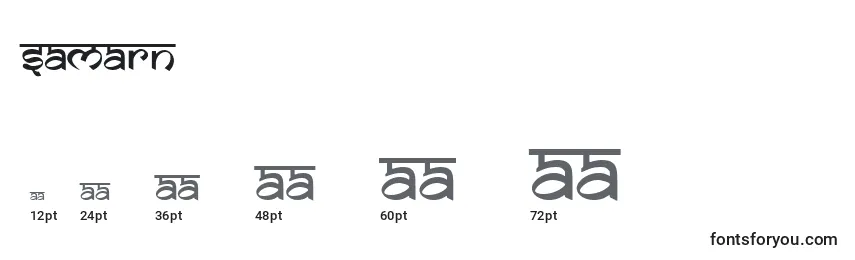Samarn Font Sizes