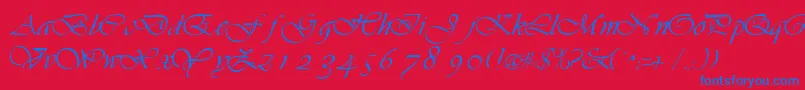 VilladbNormal Font – Blue Fonts on Red Background