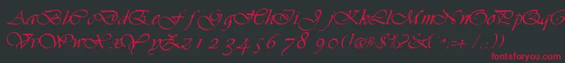 VilladbNormal Font – Red Fonts on Black Background